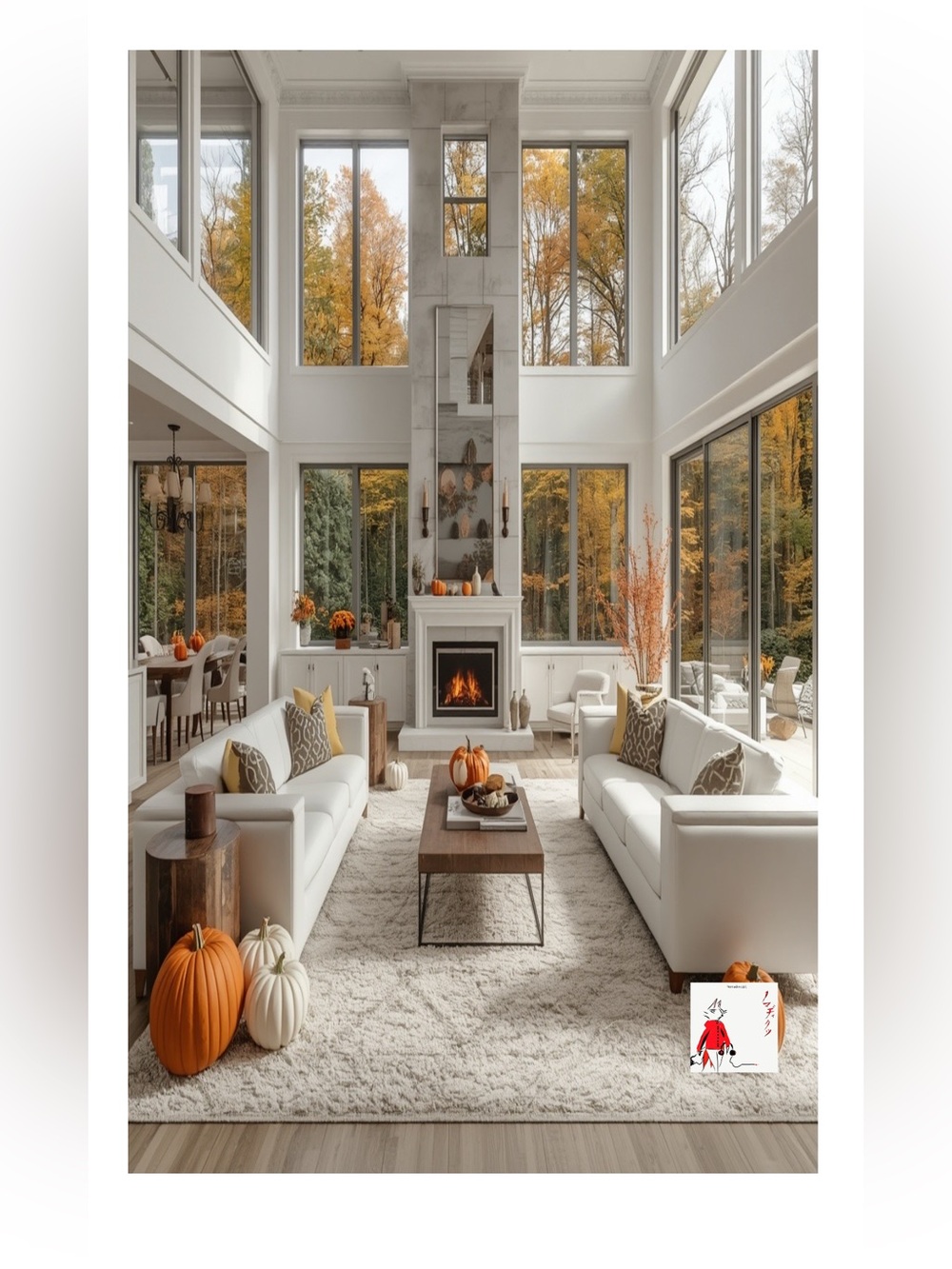 Autumn Serenity Cream Wall Art Print by